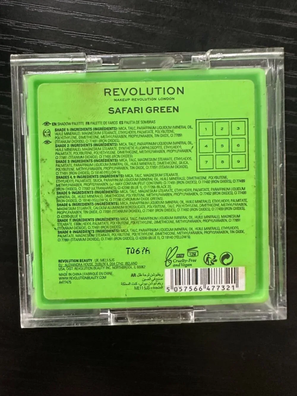 Makeup Revolution Safari Green Eyeshadow Palette - 9 Piece